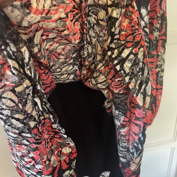 Perceptions Lace Dress Woman Size 1X Sleeveless Multicolored Paneled Floral - Picture 4 of 5